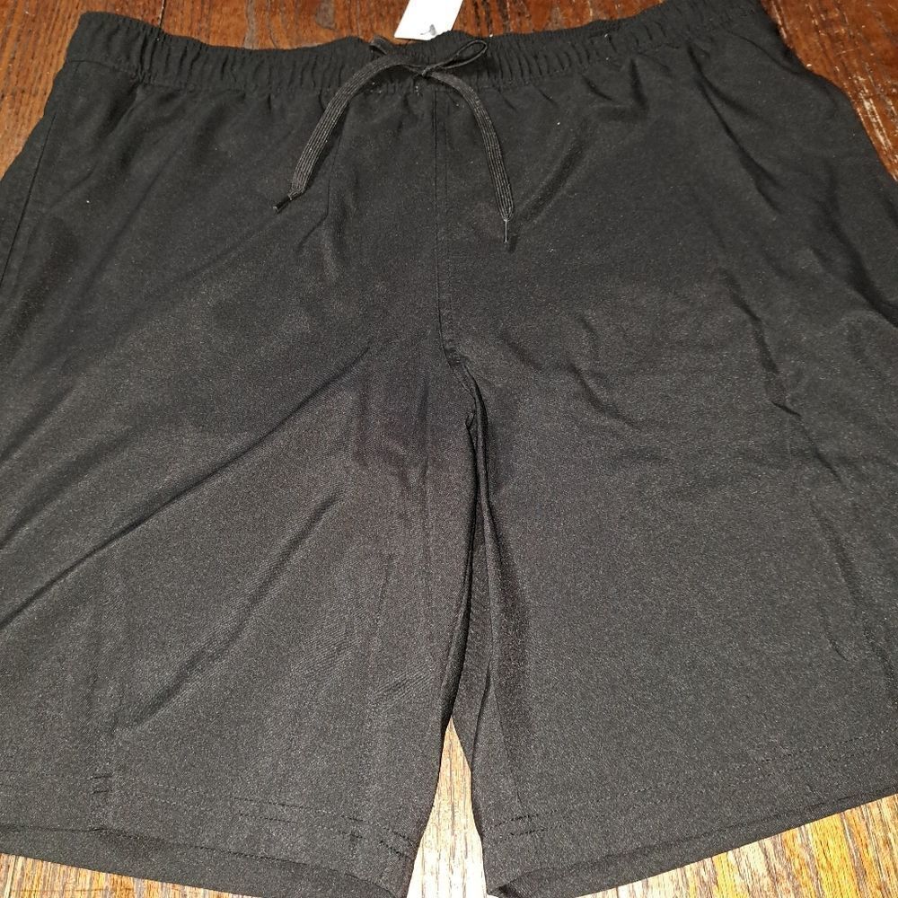 New XL West Loop Mens Black Elastic Drawstring Waist Bermuda Long Shorts NWT